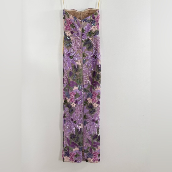 Bronx and Banco Dahlia Floral-Embellished Strapless Gown Size XS - Picture 12 of 16